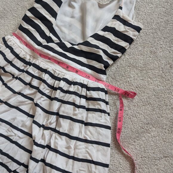 H&M, mini dress, striped, navy blue and white, Size 2 - Picture 5 of 6